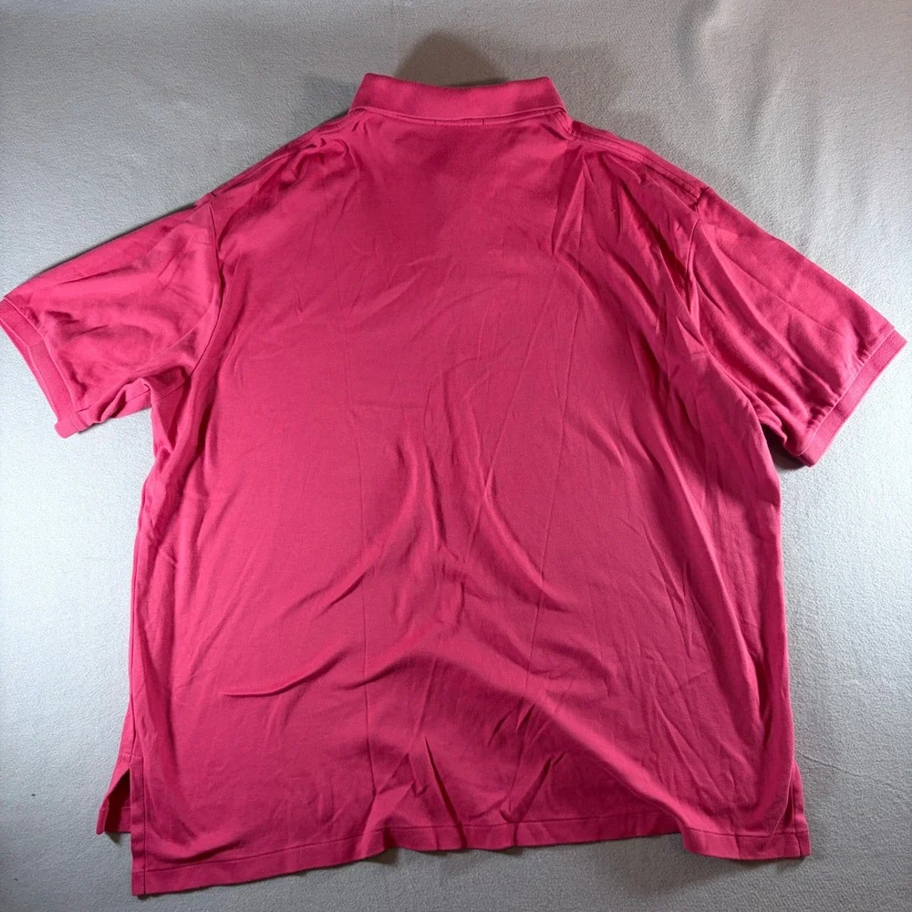 Polo Ralph Lauren Mens 2XB Big Pink Short Sleeve Cotton Polo Shirt Green Pony